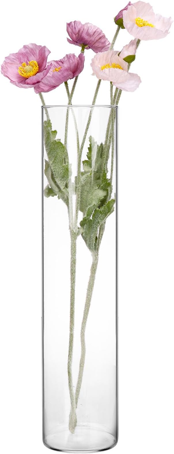 Tall Glass Cylinder Vases, Clear Cylinder Vases for Centerpieces, Skinny Bud Tall Vase, Floating Candle Holder Vase for Table Shelf, Party, Wedding, Home Decor