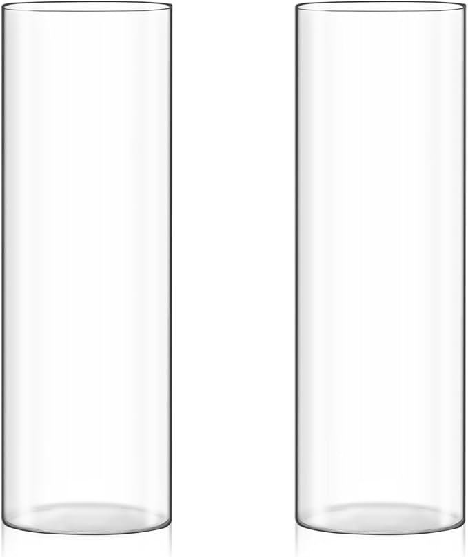 Set of Clear Glass Cylinder Vases for Centerpieces, Tall Glass Floating Candle Holder Vase for Table, Wedding Decorations, Flower Vase for Decor