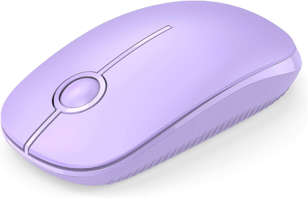 Wireless Mouse, 2.4G Slim Portable Computer Laptop Mouse with Nano Receiver Quiet Silent Optical Mice for Notebook, PC, Laptop, Computer-Light Purple