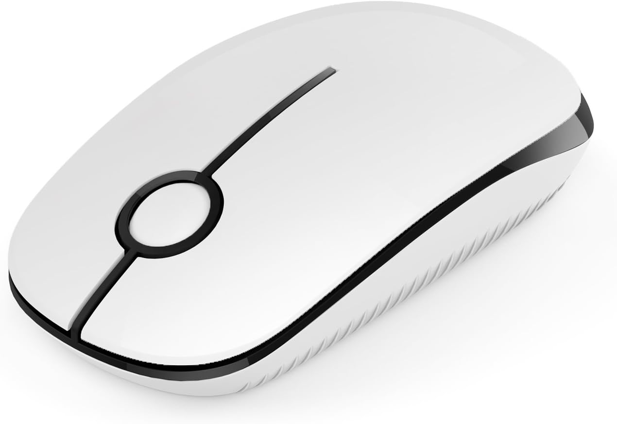 Wireless Mouse, 2.4G Slim Portable Computer Mice with Nano Receiver for Notebook, PC, Laptop, Computer-Black and White