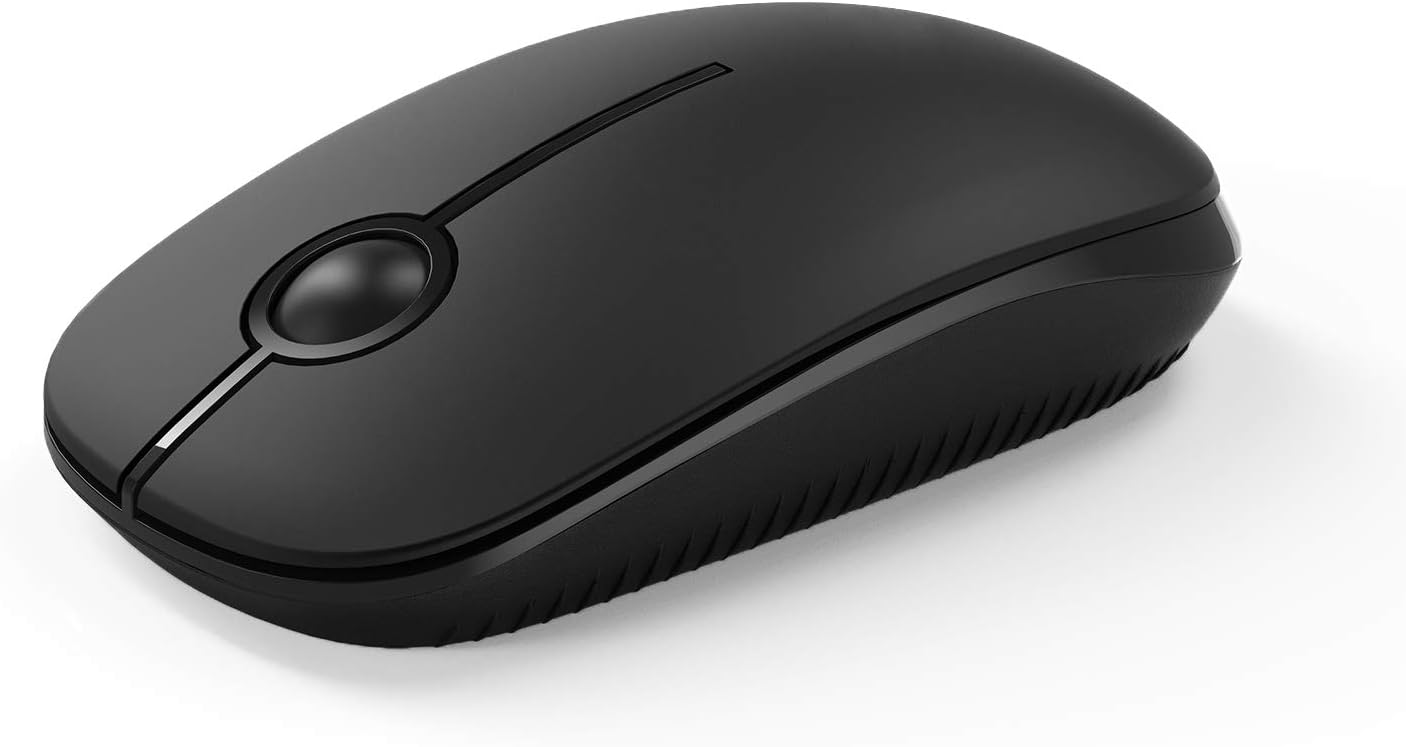 Wireless Mouse, 2.4G Slim Portable Computer Laptop Mouse with Nano Receiver Quiet Silent Optical Mice for Notebook, PC, Laptop, Computer-Black