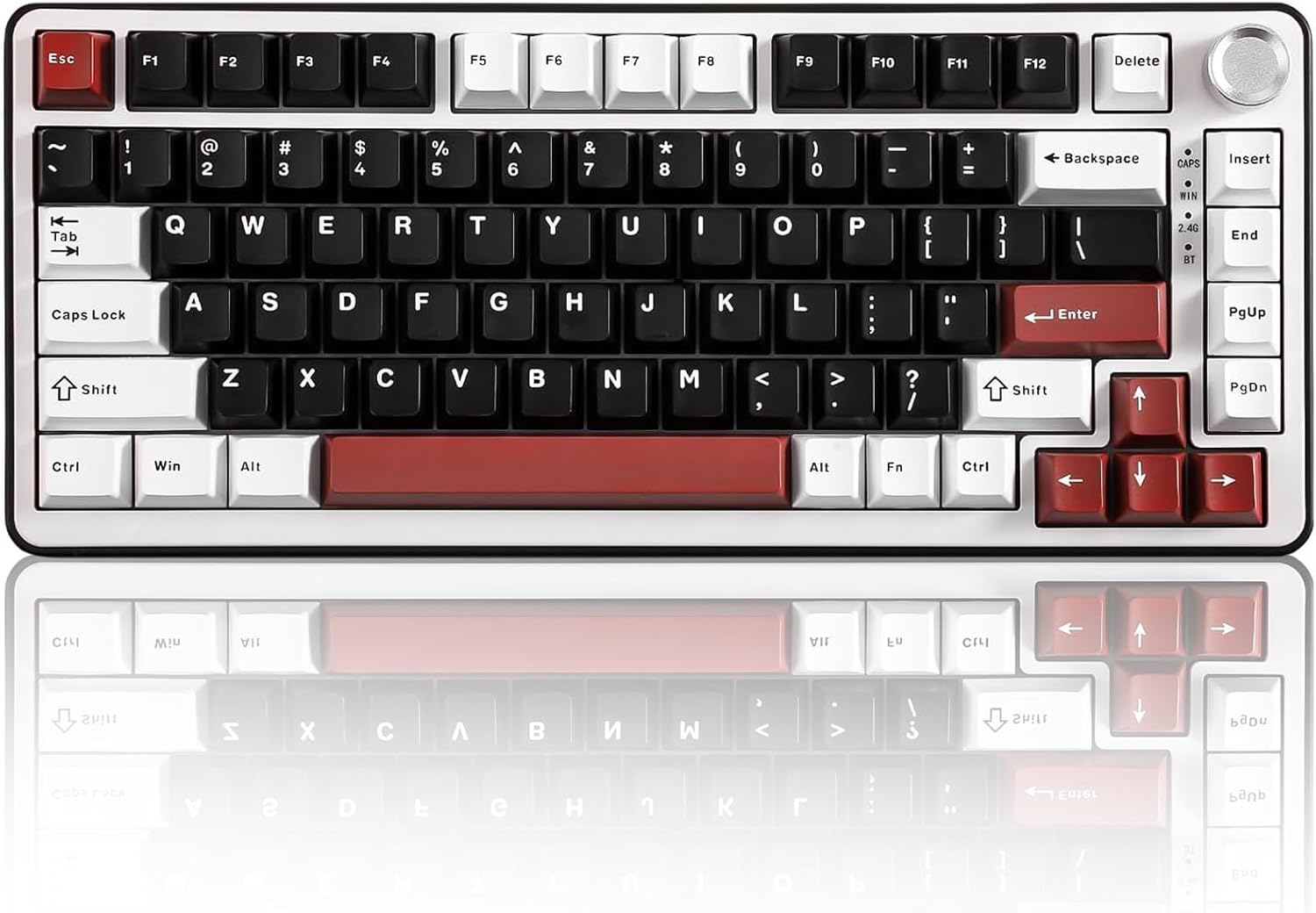 B75 PRO Wireless Mechanical Keyboard,75% Layout with Knob,Hot Swap Gasket Custom Structure,Creamy Pre-lubed Switches,RGB Backlit,Bluetooth/Type-C/2.4G for Win/Mac(Milk Switch,Black)
