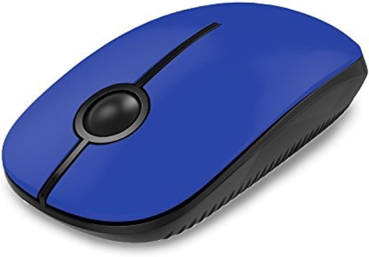 Wireless Mouse, 2.4G Slim Portable Computer Mice with Nano Receiver for Notebook, PC, Laptop, Computer-Black Blue