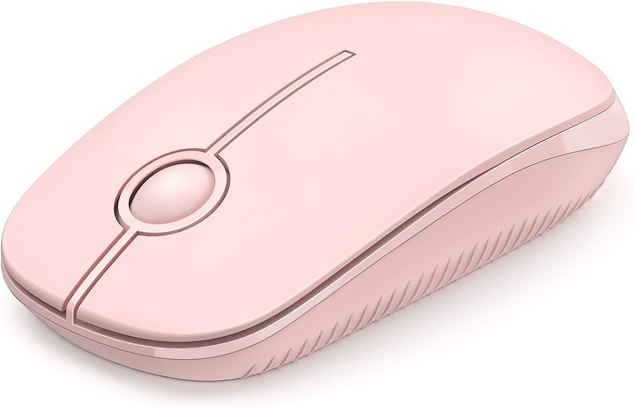 Wireless Mouse, 2.4G Slim Portable Computer Laptop Mouse with Nano Receiver Quiet Silent Optical Mice for Notebook, PC, Laptop, Computer-Pure Pink