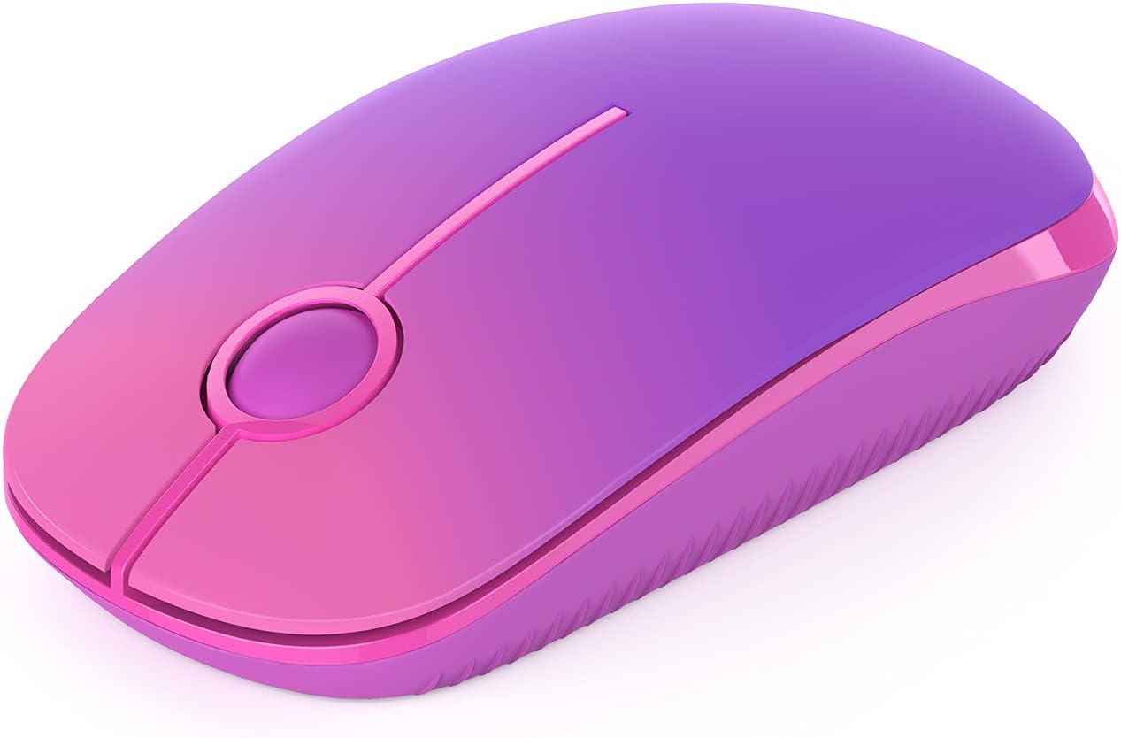 Wireless Mouse, 2.4G Slim Portable Computer Laptop Mouse with Nano Receiver Quiet Silent Optical Mice for Notebook, PC, Laptop, Computer-Gradient Purple