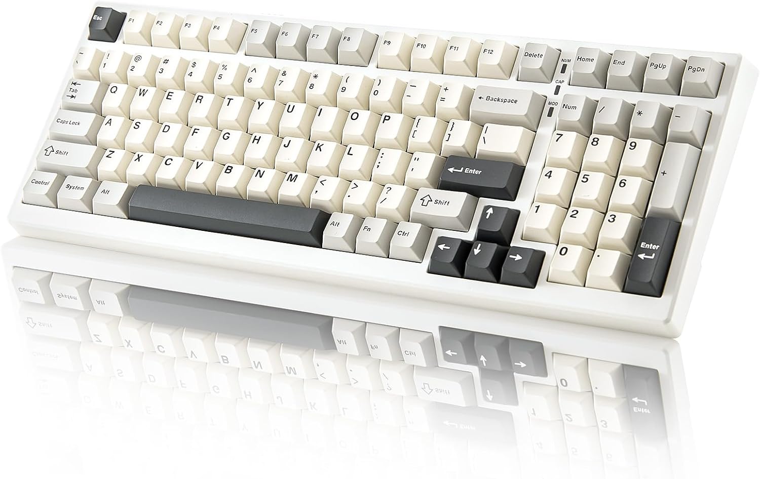 YZ98 Gasket Mechanical Keyboard,99 Key Hot Swappable BT5.0/2.4G/USB-C Wireless NKRO 98% 1800 Layout with RGB LED Backlit for Linux/Win/Mac(Milk Switch, White)